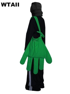 Extra-large canvas <b>gloves</b> - Small-batch designed - Large-capacity - Ugly but cute - Funny - Single-shoulder crossbody bag - Fing - Product Image 1