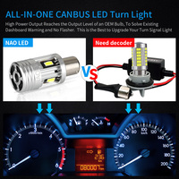 NAO 26W 3000LM Lampe d'intérieur de voiture haute puissance P21W LED BA15S CANBUS Pas d'erreur tout en un Ambre PY21W BAU15S 7507 Lampe de clignotant