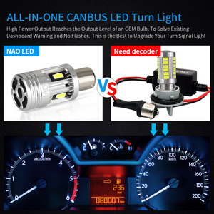NAO 26W 3000LM luz Interior del coche de alta potencia P21W LED BA15S CANBUS sin ERROR todo en uno ámbar <span class=keywords><strong>PY21W</strong></span> BAU15S <span class=keywords><strong>7507</strong></span> lámpara de señal de giro - Product Image 5