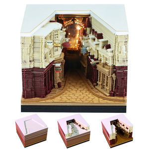 Calendrier de bureau décoratif, Allée des Sorciers, <span class=keywords><strong>bloc</strong></span>-notes 3D à détacher, calendrier, modèle de rue <span class=keywords><strong>magique</strong></span>, <span class=keywords><strong>bloc</strong></span>-notes de bureau caché avec lumière - Product Image 1