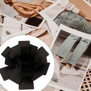 Caja de explosión hexagonal hecha a mano caja de regalo hexagonal negra cinta de flores de papel a granel ideal para suministros de envoltura de regalo de cumpleaños de boda - Product Image 5