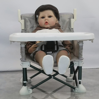 Chaise rehausseur portable pour bébé avec table à manger, ceinture de sécurité, siège d'alimentation pour enfant, siège de repas pour tout-petit, voyage en voiture, pique-nique, camping