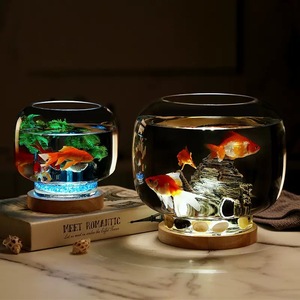 thumbnail image 2 of Beavorty 1set Globe Fish Tank Glass Aquarium For 2 of 13