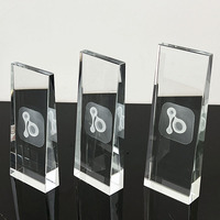 MH-N436 trophée personnalisé de récompense de plaque de cristal de forme de lame de laser 3D