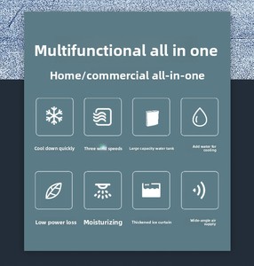 Enfriador de Aire Industrial Evaporativo <span class=keywords><strong>Portátil</strong></span> con Bomba de Agua Eléctrica, Control Remoto y 3 Velocidades para Garaje, RV y Uso en Exteriores - Product Image 3
