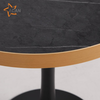Table ronde en pierre frittée pour restaurant de luxe Table de salle à manger Mobilier pour café Table de restaurant pour bistro