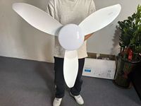 Ventilador de Techo Blanco de 100-245V con Luz, LED de 22W, Potencia del Ventilador de 16.5W, Ra 80, Luz de Ventilador de Techo Regulable de Alto CRI para Interiores, Hogar y Oficina