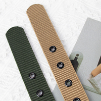 Ceinture unisexe en toile de nylon avec boucle ardillon métallique, multi-œillets, réglable, pour jeans décontractés, idéale pour l'extérieur et les étudiants, pour hommes et femmes