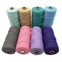 Corde en macramé tressée de haute qualité 5mm 100m cordon en macramé en polyester coton recyclé multicolore spécifications d'usine emballage