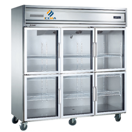 1350L Ultra-large Capacity Commercial Freezer Upright Glass Door Commercial Refrigerator Freezer