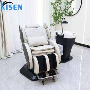 Fauteuil de lavage multifonctionnel Kisen avec rotation, pour salon de coiffure, massage corporel, spa capillaire, cuvette de lavage et lit de lavage dorsal avec cascade thérapeutique - Product Image 3