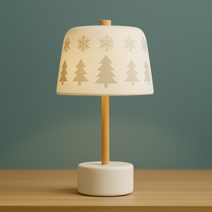 Lampe de table LED moderne à motif de sapin de Noël, gradation à 3 modes, rechargeable par USB, 1200 mAh, écologique, lumière chaude/blanche/neutre - Product Image 3