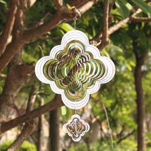 Customize Reusable 3D Rotating Stainless Steel Metal Wind Chime Hanging Home Garden Decoration Mirror Cloud Pendant - Product Image 6