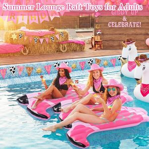 2 flotteurs gonflables pour piscine en forme de bottes de cowgirl roses, hauteur 4,6 pieds, décoration pour enterrement de vie de jeune fille, fête des célibataires, thème <span class=keywords><strong>western</strong></span> cowgirl - Product Image 6