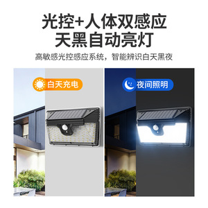 Lámpara Solar de Pared para Exteriores, 100 LED, Impermeable, con Sensor de Movimiento, Tira Larga de Luz para Jardín, Camino, Pasillo - Product Image 5