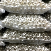Perles en plastique ABS blanches crème à trou traversant et demi-trou, en vrac, vente en gros