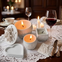 Boîte de rangement en silicone pour fleurs de roses Moule en silicone pour bricolage Moule en silicone pour chandelier Moule en plâtre pour décoration intérieure