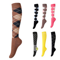 Chaussettes d'équitation confortables jusqu'au genou avec logo personnalisé, chaussettes de bottes équestres