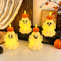 Décorations d'Halloween, bougies fantômes artificielles, bougies LED à piles pour décoration de maison hantée, fête d'horreur