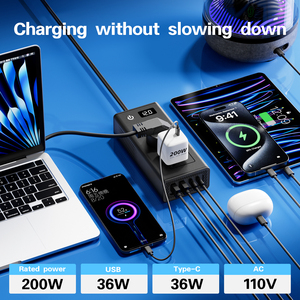 <span class=keywords><strong>Convertidor</strong></span> inversor multifuncional <span class=keywords><strong>de</strong></span> 200W montado en el coche 12V/24V DC 220V AC QC3.0 cargador <span class=keywords><strong>de</strong></span> teléfono móvil USB cigarrillo ventilador doméstico - Product Image 6