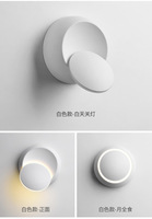 Mini applique murale LED ronde en aluminium à commande tactile 14 cm, boîtier bicolore pour couloir d'hôtel, chambre d'enfant, éclairage commercial CE
