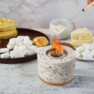 Bol de foyer de table en béton portable extérieur et intérieur avec carburant au bioéthanol <span class=keywords><strong>pour</strong></span> rôtir des bâtons Smores <span class=keywords><strong>pour</strong></span> une utilisation extérieure en intérieur - Product Image 1