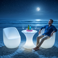 Table de bar LED professionnelle pour boîte de nuit, table haute moderne en plastique PE, lumineuse, étanche, avec télécommande, ensemble de meubles