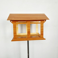 Cage à oiseaux moderne personnalisée en acrylique avec support en acier inoxydable Mangeoire pour petits oiseaux perroquets canaris et plateau attrape-graines