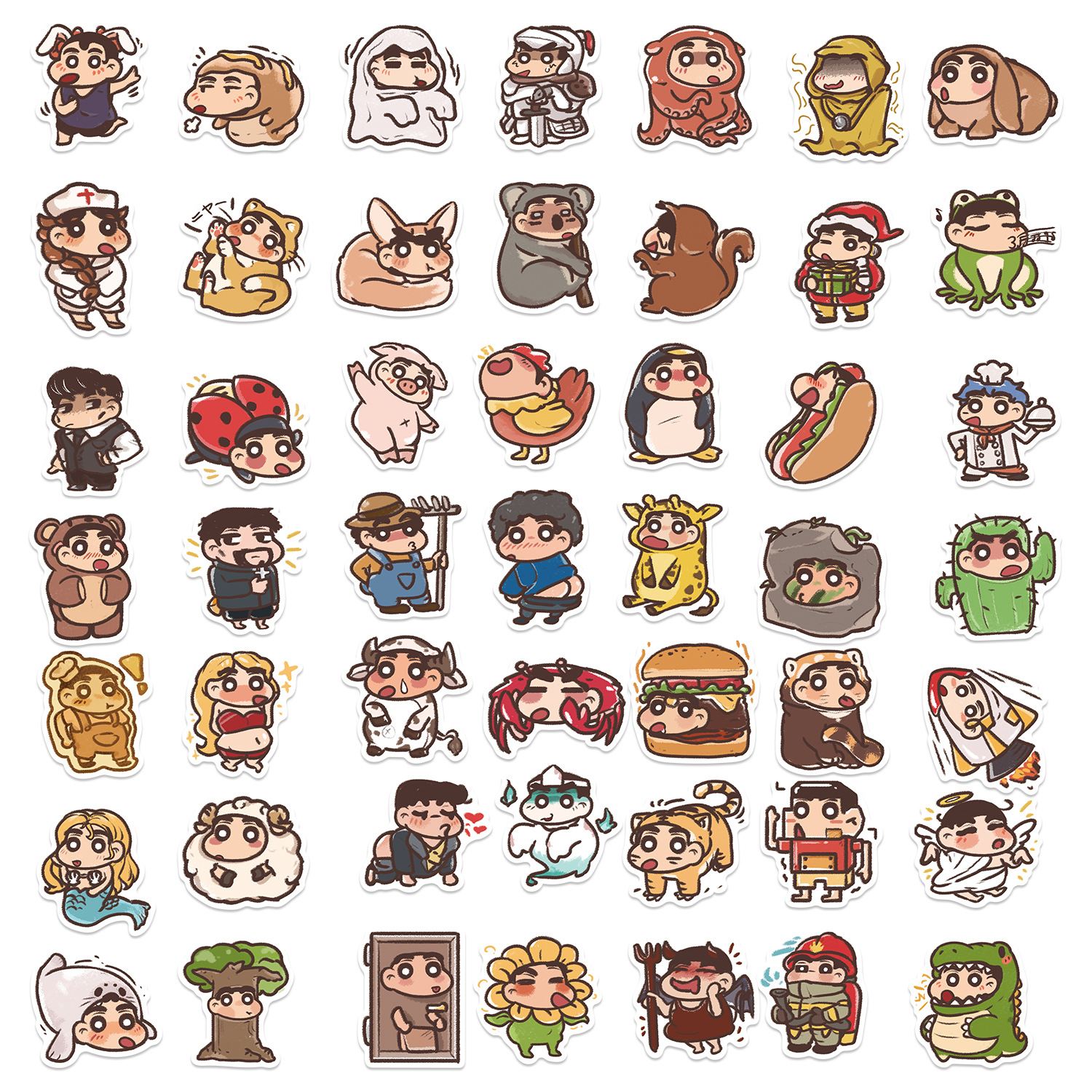 50 Crayon Shin-chan Aufkleber Set - Lustige Graffiti Sticker Für Kinder