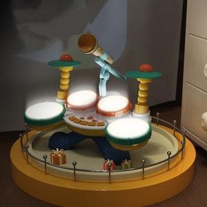 Batterie de Tambour Multifonctionnelle pour Enfants avec Microphone, Instrument de Musique Électrique en Plastique pour Jeunes Enfants avec Lumières, Vente en Gros - Product Image 2