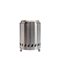 Brasero à bois en acier inoxydable résistant à la corrosion avec couvercle de pluie, portable, pour jardin et fêtes en plein air