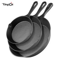 TANGCAI 2026 Set 3 Wajan Besi Cor Tanpa Lapisan, Sudah Dipanggang, Ramah Lingkungan, Minimalis
