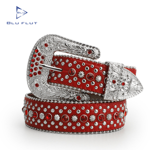 Cintura in pelle di strass Y2K da donna in pelle di cristallo con strass intarsiato con fibbia in lega di diamanti da donna - Product Image 2