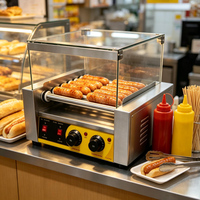 Grille chauffante électrique en acier inoxydable CE 1050W 220V à 240V, automatique, pour usage commercial et domestique, pour hot-dogs