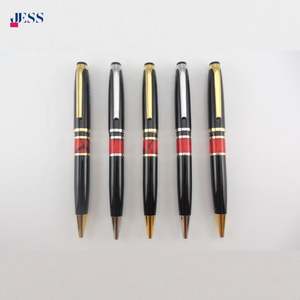 Cadeau d'affaires de luxe, stylo à bille en acrylique rouge, stylos en métal noir originaux avec logo personnalisé, stylo lourd pour signature - Product Image 2