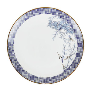 Service de table 4 pièces en porcelaine fine faite à la main, motif végétal minimaliste, bleu personnalisé, assiettes en céramique de luxe – Collection Rentrée des classes - Product Image 2