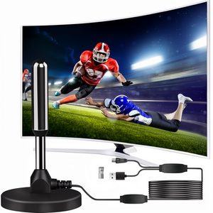<span class=keywords><strong>Amplificador</strong></span> <span class=keywords><strong>de</strong></span> <span class=keywords><strong>Antena</strong></span> DVB-T2 para Uso en Interiores, Base Magnética, 75 Ohm, 4K UHD Full HD, Recepción <span class=keywords><strong>de</strong></span> 360°, 500 km, Canales Gratuitos - Product Image 1