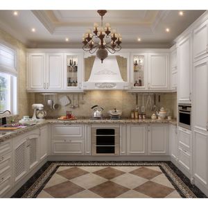 KUKU 2025 สามารถปรับแต่งตู้ครัวไม้เนื้อแข็งที่ทันสมัยและทนทานได้ - Product Image 2