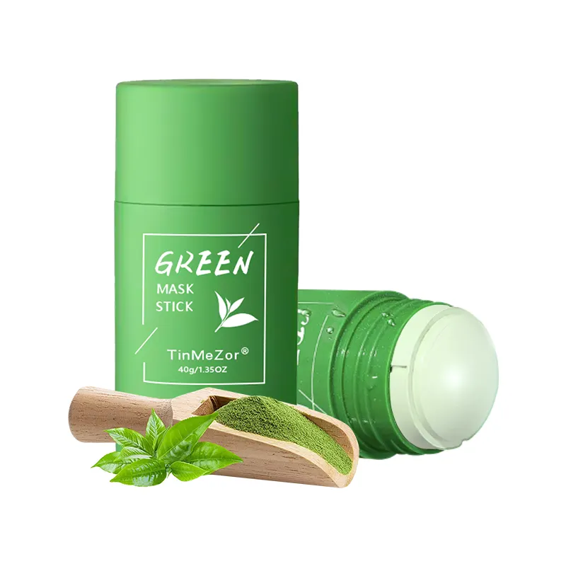 Oil Control Beauty Cream Set Purifying Eggplant Mask Facial Solid Green Tea Mask Stick