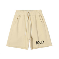 Short surdimensionné à cordon Pantalon quart 100% coton Loose French Terry Raw Edge Sweat Shorts pour hommes