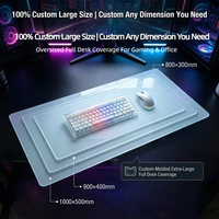 Tapis de Souris en Verre Trempé Personnalisé - Tapis de Jeu Ultra-Rapide avec Base Antidérapante, Impression de Logo OEM/ODM, Disponible en Stock pour Configuration de Bureau Esports