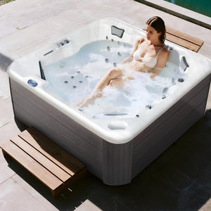 Baignoire de massage pour spa Whirlpool Bain à remous <span class=keywords><strong>Balboa</strong></span> de luxe Bain à remous extérieur avec musique Bluetooth Lumière LED Buse de massage pour 8 personnes - Product Image 3