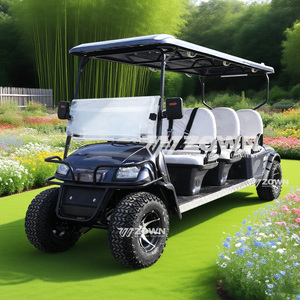 Carrito de golf eléctrico todoterreno de 6 plazas con base larga, techo extendido, tipo buggy, para recorridos en complejos turísticos y parques. - Product Image 2