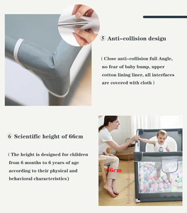 Parc pour bébé pliable en plastique de grande taille, clôture de sécurité carrée pour enfants avec jouets, facile à ranger, marque Vista - Product Image 6