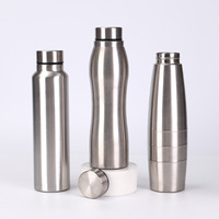 Bouteille d'eau sport isotherme personnalisable en acier inoxydable 304, forme gourde, design moderne et minimaliste, portable pour le cyclisme