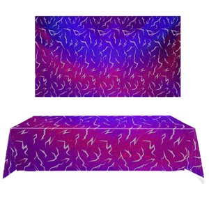 Nappe jetable imperméable en plastique à motif éclairs violets, pour soirées Kpop, disco et événements individuels - Product Image 5