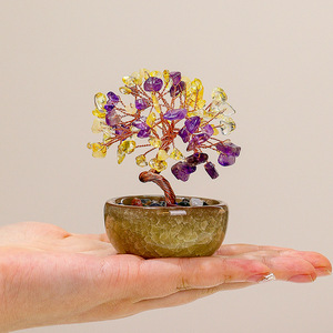 ต้นไม้คริสตัล ต้นไม้แห่งเงิน อะเมทิสต์ ซิทริน ของตกแต่งทำมือ ฮวงจุ้ย ของประดับตกแต่งบ้าน ของขวัญ ชามทรงกลม ปี 2025 ใหม่ - Product Image 2