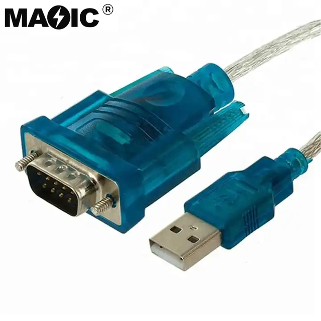 Transparent USB 2.0 to RS232 Serial DB9 Adapter Converter Cable