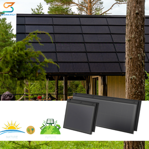 Tejas solares fotovoltaicas de silicio monocristalino, energía verde, BIPV, tejas planas, tejas solares para techos, casa - Product Image 1