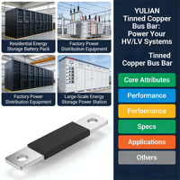 Connecteurs de barres omnibus en cuivre laminé étamé YULIAN pour batteries au lithium et systèmes de véhicules électriques